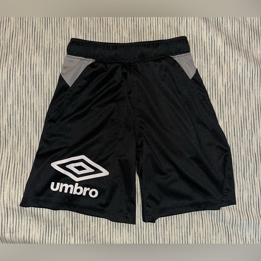 UMBRO Kids Black and Gray Athletic Shorts